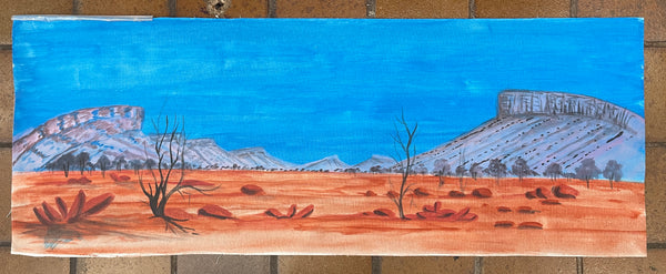 #33 Outback Landscapes - REX SULTAN JABANGARDI: ABORIGINAL ART: 39x102cm