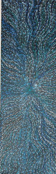 #42 Bush Medicine Seeds (Blues) - SHARON NUMINA Aboriginal Art: 33cm x 96cm