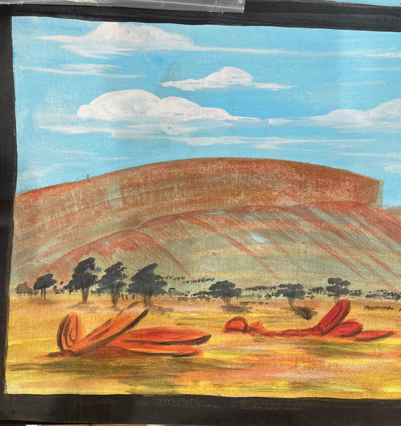 #53 Outback Landscapes - REX SULTAN JABANGARDI: ABORIGINAL ART: 35x102cm