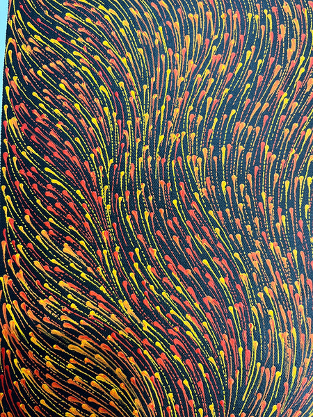 #294 Bush Medicine Seeds (Sunset) - SHARON NUMINA Aboriginal Art: 34cm x 96cm