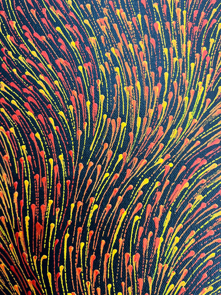#294 Bush Medicine Seeds (Sunset) - SHARON NUMINA Aboriginal Art: 34cm x 96cm