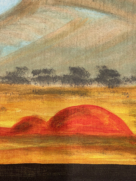 #53 Outback Landscapes - REX SULTAN JABANGARDI: ABORIGINAL ART: 35x102cm