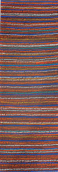 #21 Brown Dingo Tracks (multi) - SHARON NUMINA Aboriginal Art:  34cm x 96cm