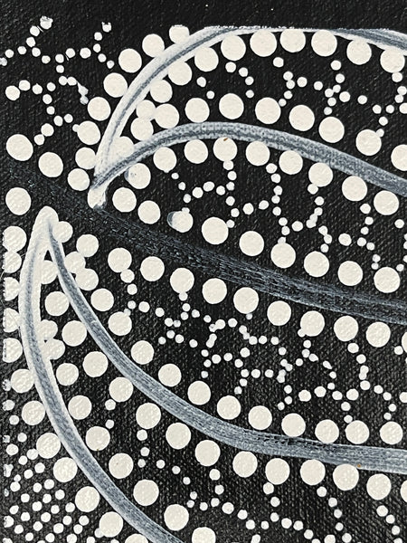 #390 Underground Water Dreaming (Earth/Yellow) - JANET LONG NAKAMARRA: Aboriginal Art: 38x90cm