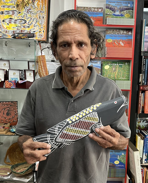 #111 Barramundi  - KENNY REID Aboriginal Art:  36cm x 9cm x 5cm
