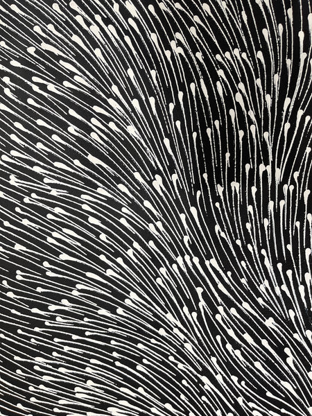 #342 Bush Medicine Seeds (Black/White) - SHARON NUMINA : Aboriginal Art: 145x86cm