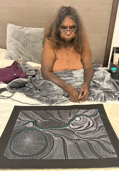 #283 Waterhole, Soakage & Sandhills  ANNA PETYARRE: Aboriginal Art:  52cm x 36cm
