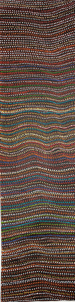 #126 Brown Dingo Dreaming (Desert Reds) - LANITA NUMINA Aboriginal Art:  44cm x 156cm