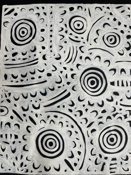 #317 Women Body Design (Black/White) LOUISE NUMINA : Aboriginal Art: 96x78cm