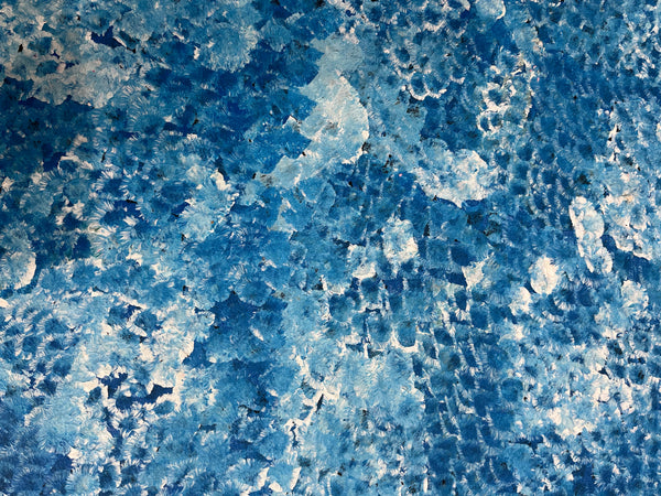 #198 Bush Plum Dreaming (Blue) - BESSIE PITJARA Aboriginal Art:  95cm x 108cm
