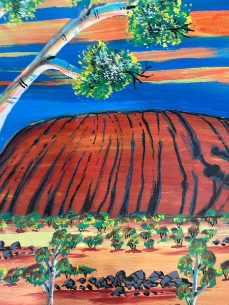 #14 Ayres Rock (Uluru) - REGGIE SULTAN Desert Art:  93cm x 70cm
