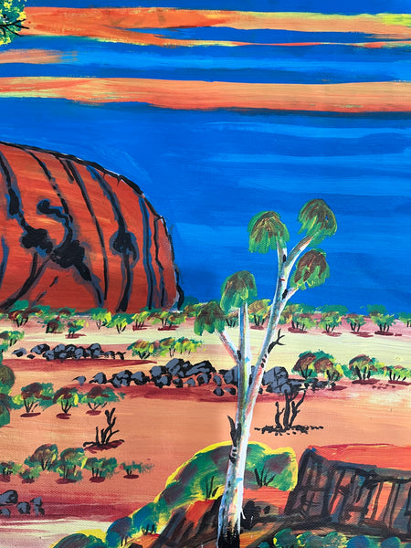 #14 Ayres Rock (Uluru) - REGGIE SULTAN Desert Art:  93cm x 70cm