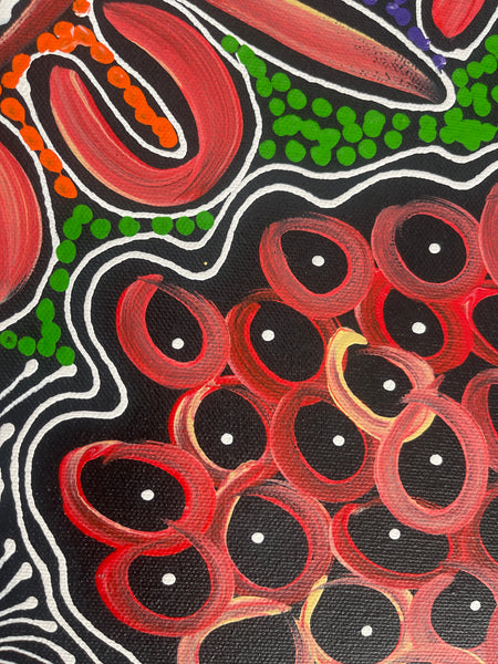 #54 Women collecting Bush Medicine and Food (Multi) - SHARON NUMINA : Aboriginal Art: 35x50cm