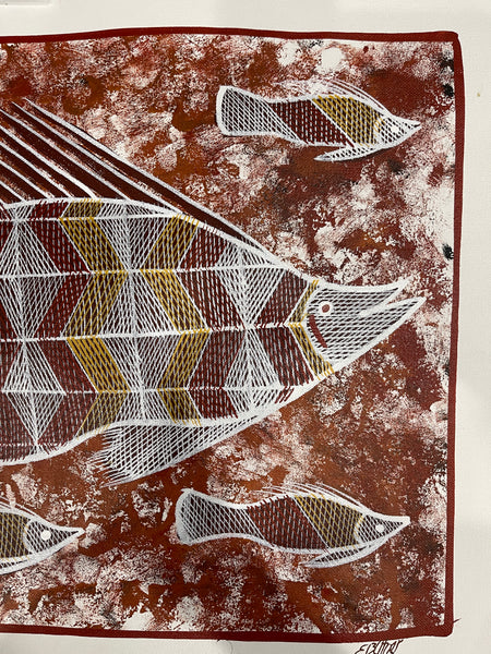 #383 Barramundi - EDDIE BLITNER : Aboriginal Art : 35x46cm