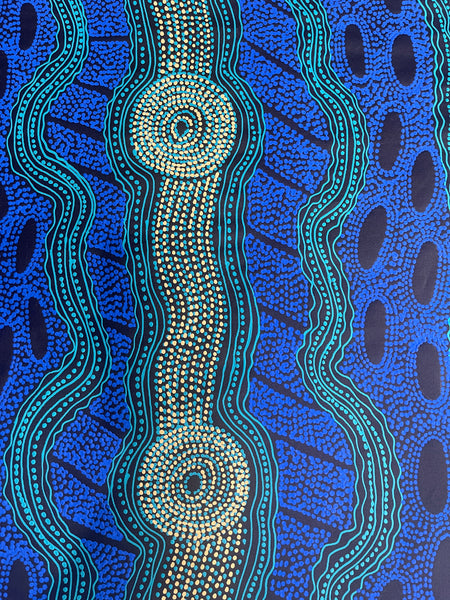 #225 Brown Dingo & Soakage -  LANITA NUMINA : Aboriginal Art: 93x148cm