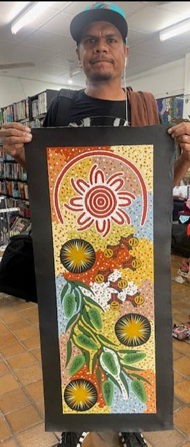#272 Women Collecting Bush Tucker - JONATHAN HOCKLEY - Aboriginal Art: 93x33cm