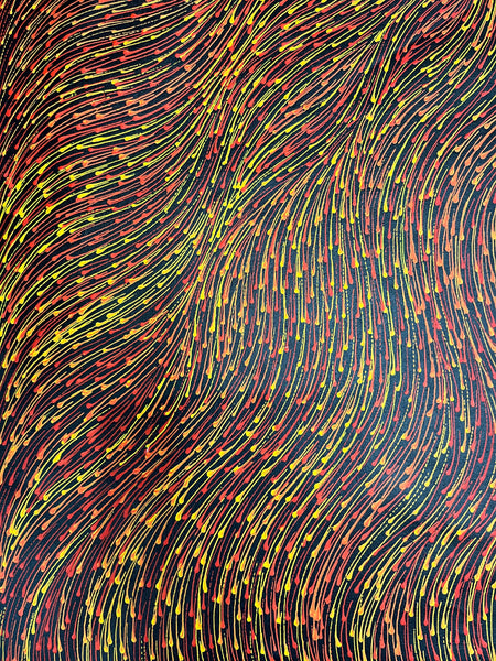 #311 Bush Medicine Seeds (Sunset) - SHARON NUMINA Aboriginal Art:  89cm x 147cm