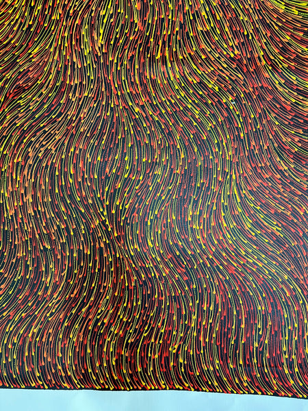 #311 Bush Medicine Seeds (Sunset) - SHARON NUMINA Aboriginal Art:  89cm x 147cm