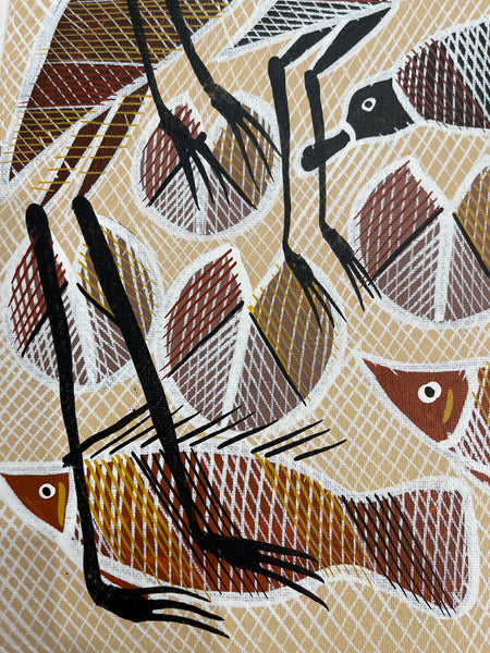 #341 Billabong Dreaming - EDDIE BLITNER : Aboriginal Art :36x45cm