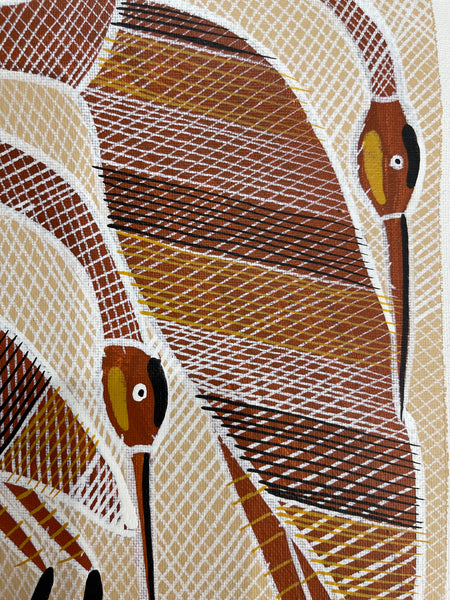 #68 Billabong Dreaming - EDDIE BLITNER : Aboriginal Art :35x45cm