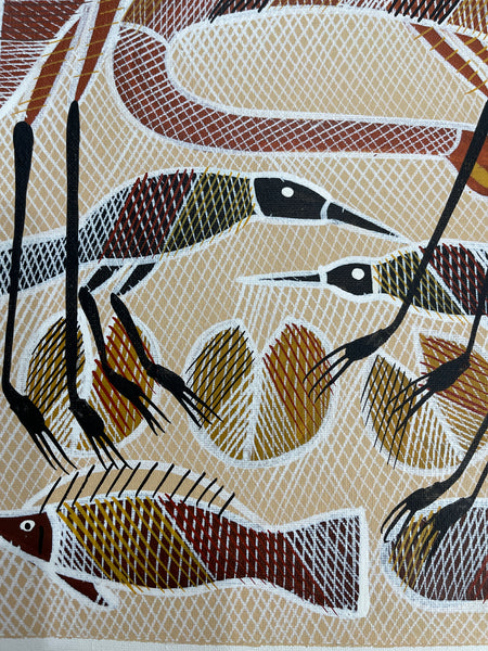 #68 Billabong Dreaming - EDDIE BLITNER : Aboriginal Art :35x45cm