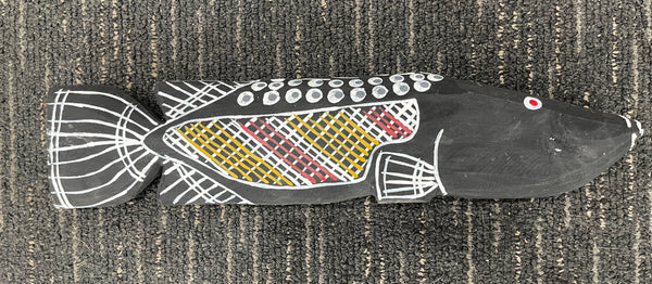 #166 Barramundi - KENNY REID: Aboriginal Art: 41x9x5cm