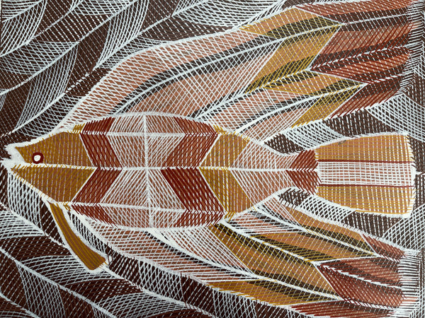 #130 Angelfish Dreaming - EDDIE BLITNER : Aboriginal Art : 42x32cm