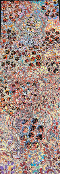 #1 Bush Yam Dreaming (Pastels) - RACHAEL NAMBULA: Aboriginal Art:   70cm x 200cm