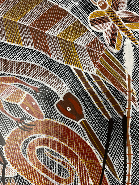 #82 Billabong Spirits Dreaming - EDDIE BLITNER : Aboriginal Art : 145x92cm