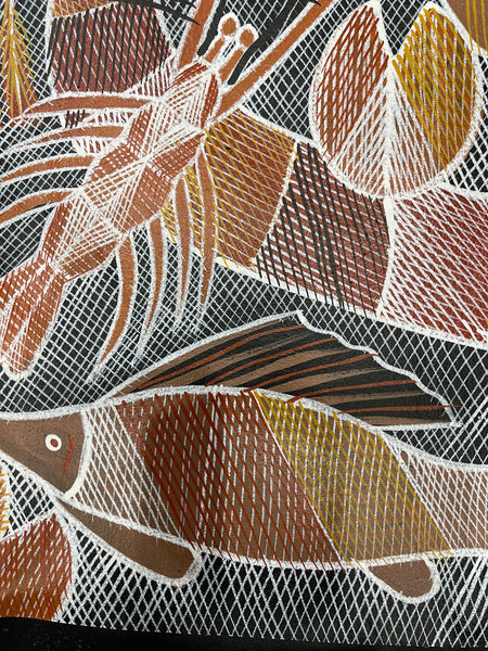 #82 Billabong Spirits Dreaming - EDDIE BLITNER : Aboriginal Art : 145x92cm