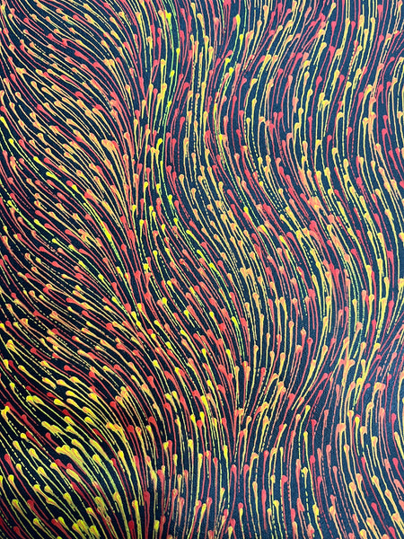 #363 Bush Medicine Seeds (Sunset) - SHARON NUMINA Aboriginal Art: 42cm x 152cm