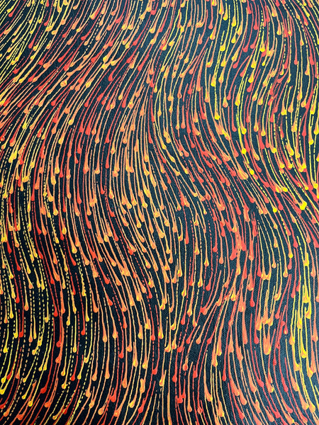 #363 Bush Medicine Seeds (Sunset) - SHARON NUMINA Aboriginal Art: 42cm x 152cm
