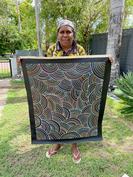 #74 Women's Ceremony - Body Design - SELINA NUMINA : Aboriginal Art: 76x93
