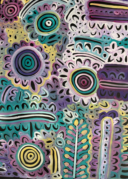 #342 Women's Body Design - Ceremony (Multi) LOUISE NUMINA : Aboriginal Art: 96x135cm