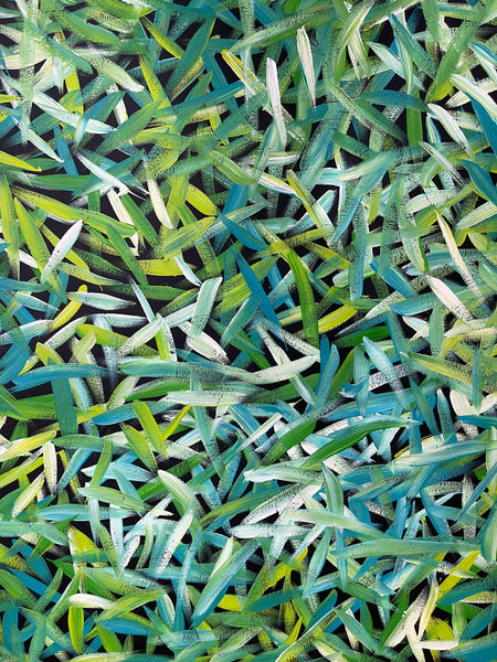 #374 Spinifex Grass (Greens)- LOUISE NUMINA : Aboriginal Art: 134x94cm