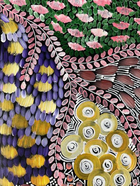 #16 Women's Ceremony (Multi) - KAREN BIRD NGALE Aboriginal Art:  90cm x 93cm