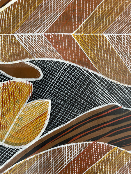 #10 Barramundi Path - EDDIE BLITNER : Aboriginal Art : 98x72cm