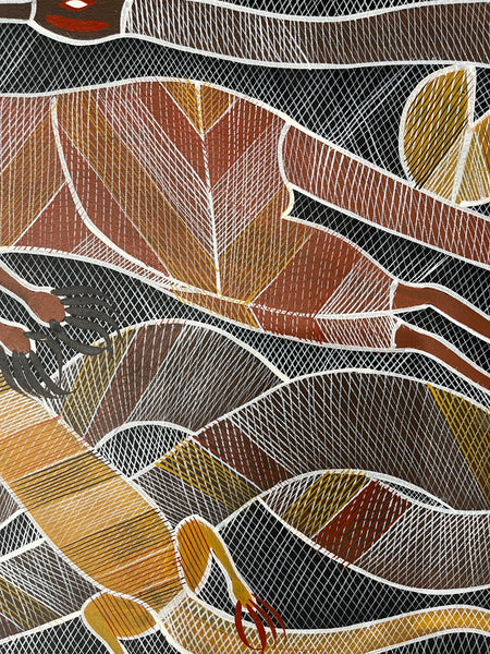 #79 Billabong Scene - EDDIE BLITNER : Aboriginal Art : 95x67cm