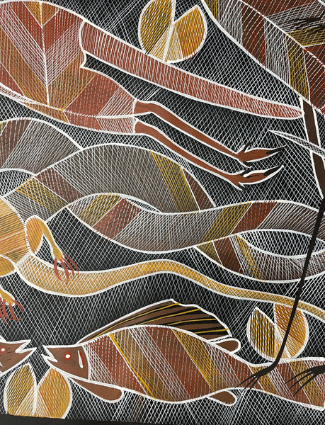 #79 Billabong Scene - EDDIE BLITNER : Aboriginal Art : 95x67cm