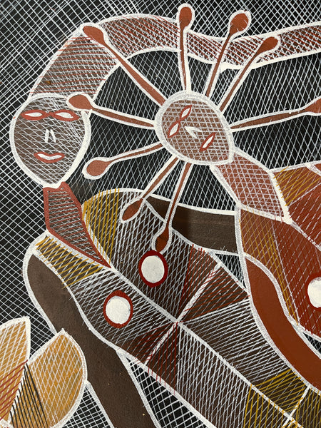 #103 Mermaid (Yawk Yawk) Dreaming  - EDDIE BLITNER : Aboriginal Art : 93x67cm