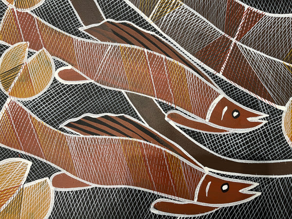 #103 Mermaid (Yawk Yawk) Dreaming  - EDDIE BLITNER : Aboriginal Art : 93x67cm