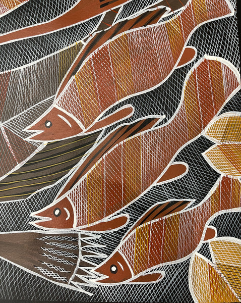 #103 Mermaid (Yawk Yawk) Dreaming  - EDDIE BLITNER : Aboriginal Art : 93x67cm