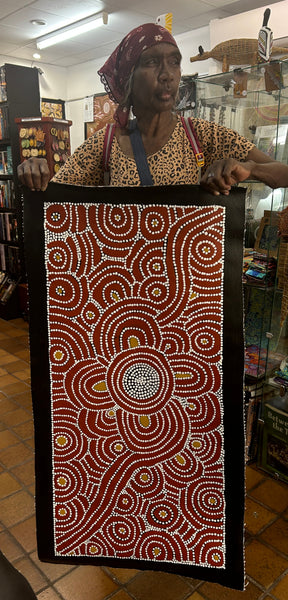#364 Women's Ceremony - Katrina Napaljarri Spencer: ABORIGINAL ART: 45cm x 95cm