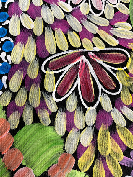 #228 Women's Ceremony (Multi) - KAREN BIRD NGALE Aboriginal Art:  88cm x 98cm