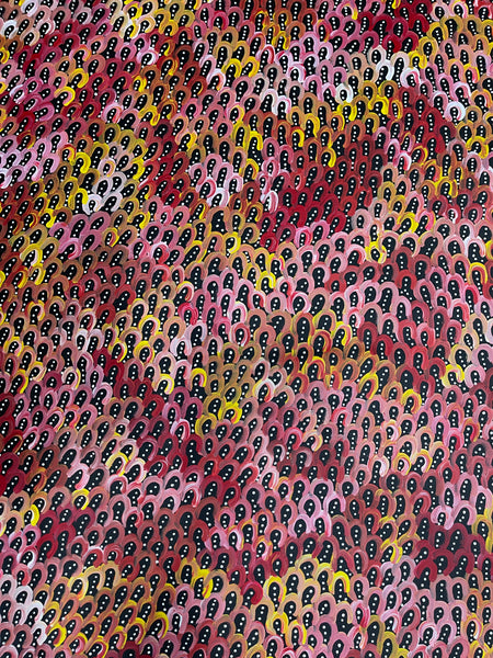 #364 Seeded Bush Yams (Pink/Sunset)  -  ANNA PETYARRE: Aboriginal Art: 145x95cm