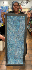 #363 Bush Medicine Seeds (Blue) - SHARON NUMINA Aboriginal Art:  41cm x 125cm