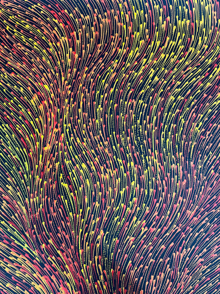 #168 Bush Medicine Seeds (Sunset) - SHARON NUMINA Aboriginal Art:  40cm x 124cm
