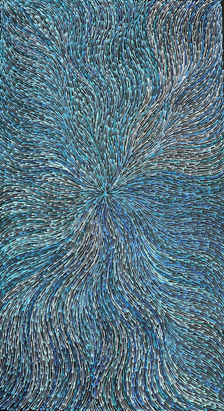 226 Bush Medicine Seeds (Blue) - SHARON NUMINA Aboriginal Art:  58cm x 103cm