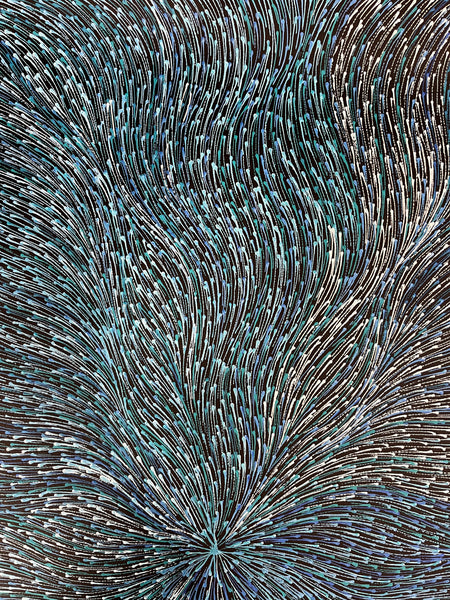 226 Bush Medicine Seeds (Blue) - SHARON NUMINA Aboriginal Art:  58cm x 103cm