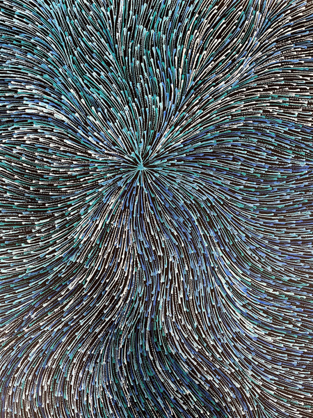 226 Bush Medicine Seeds (Blue) - SHARON NUMINA Aboriginal Art:  58cm x 103cm